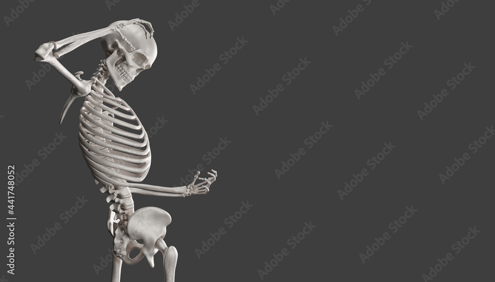 Obraz premium exciting skeleton model 3d render