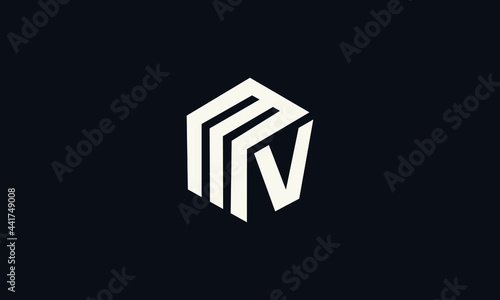 MV and VM M or V Initial Letter Vector Logo Design For Brand
