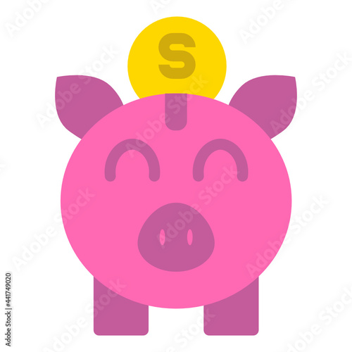 piggy bank flat icon