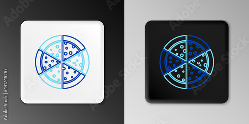 Line Pizza icon isolated on grey background. Colorful outline concept. Vector