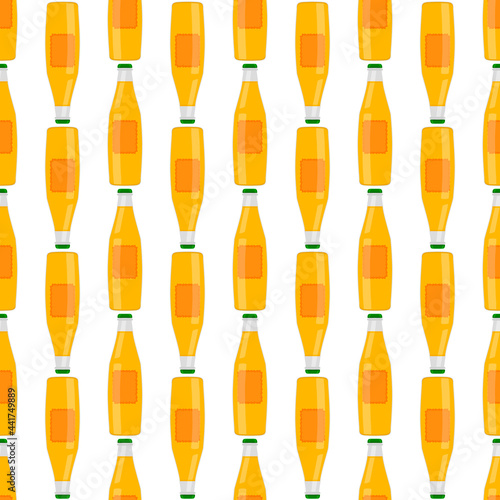 Illustration on theme seamless beer glass bottles with lid for brewery