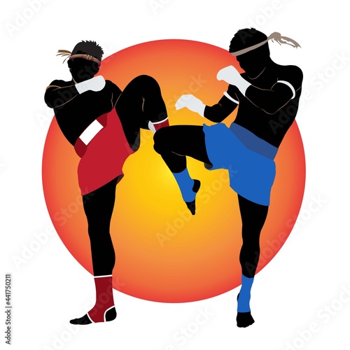 silhouette of boxing