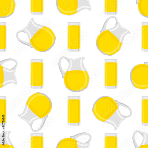 Illustration on theme colored lemonade in glass jug