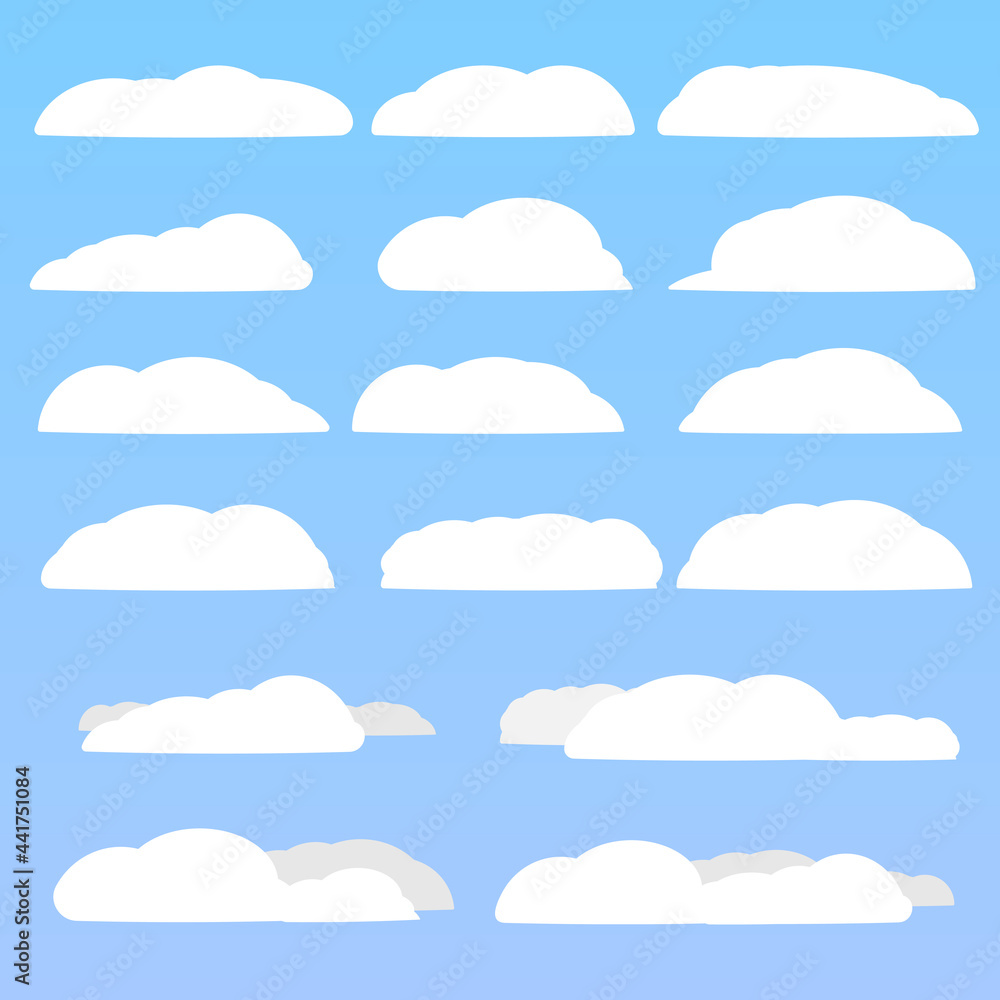 Set icons, cloud signs, great design for any purposes. Information line icon. Isolated symbols collection, vector illustration.