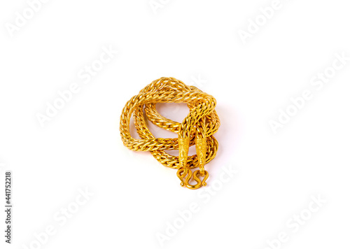 gold necklace isolated on a white background