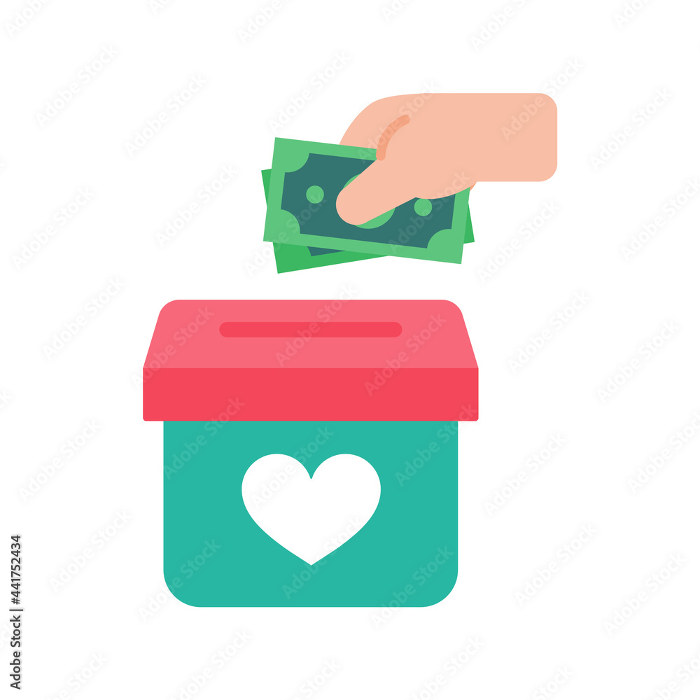 money and leftovers donation box vector The concept of helping the poor for charity money and leftovers donation box vector The concept of helping the poor for charity
