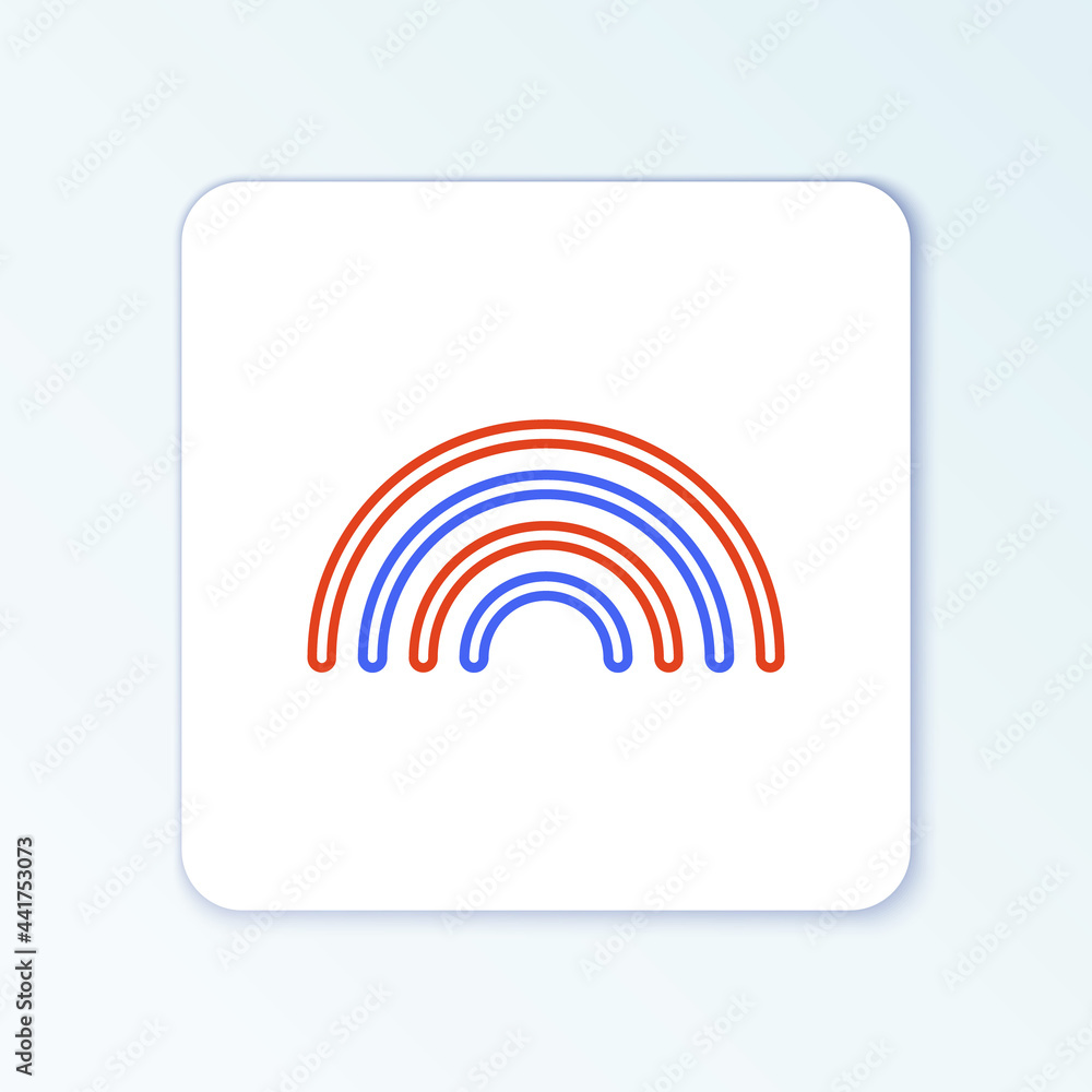 Line Rainbow icon isolated on white background. Colorful outline concept. Vector Line Rainbow icon isolated on white background. Colorful outline concept. Vector