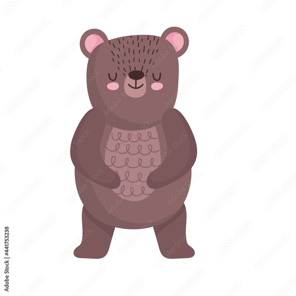 brown bear wildlife cartoon