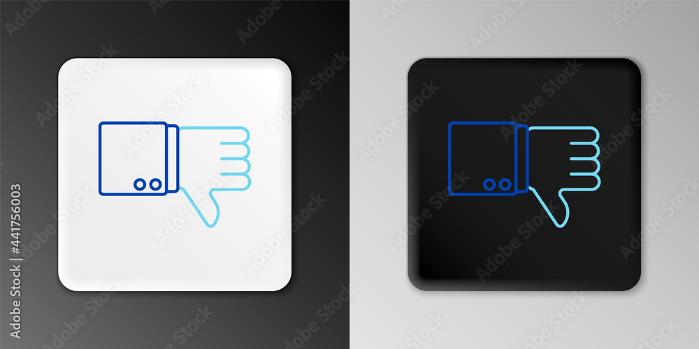 Line Dislike icon isolated on grey background. Colorful outline concept. Vector