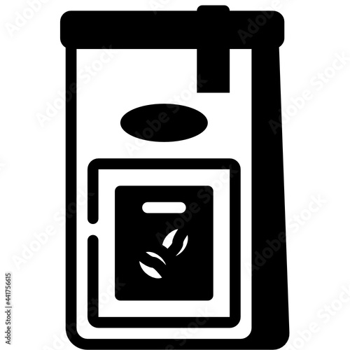 coffee bag solid line icon