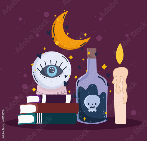 magic crystal ball books and candle