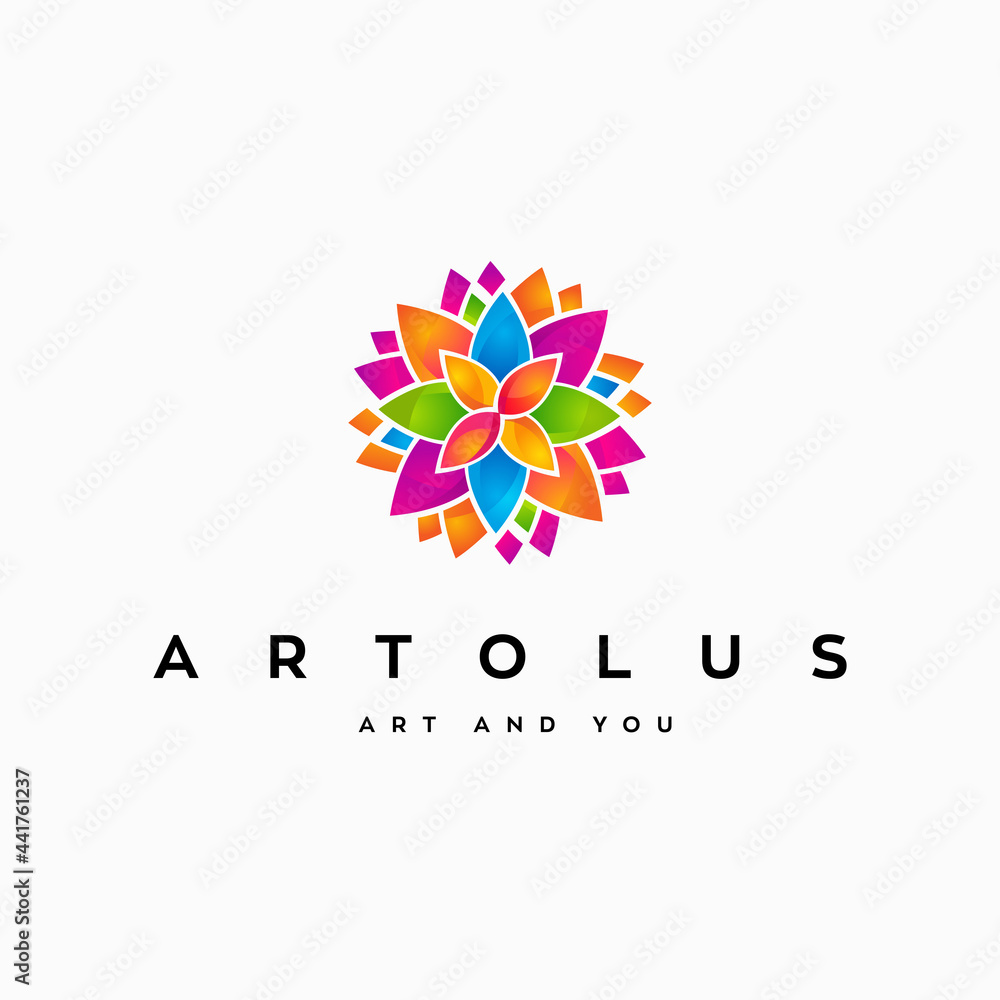 Abstract colorful lotus logo design Abstract colorful lotus logo design