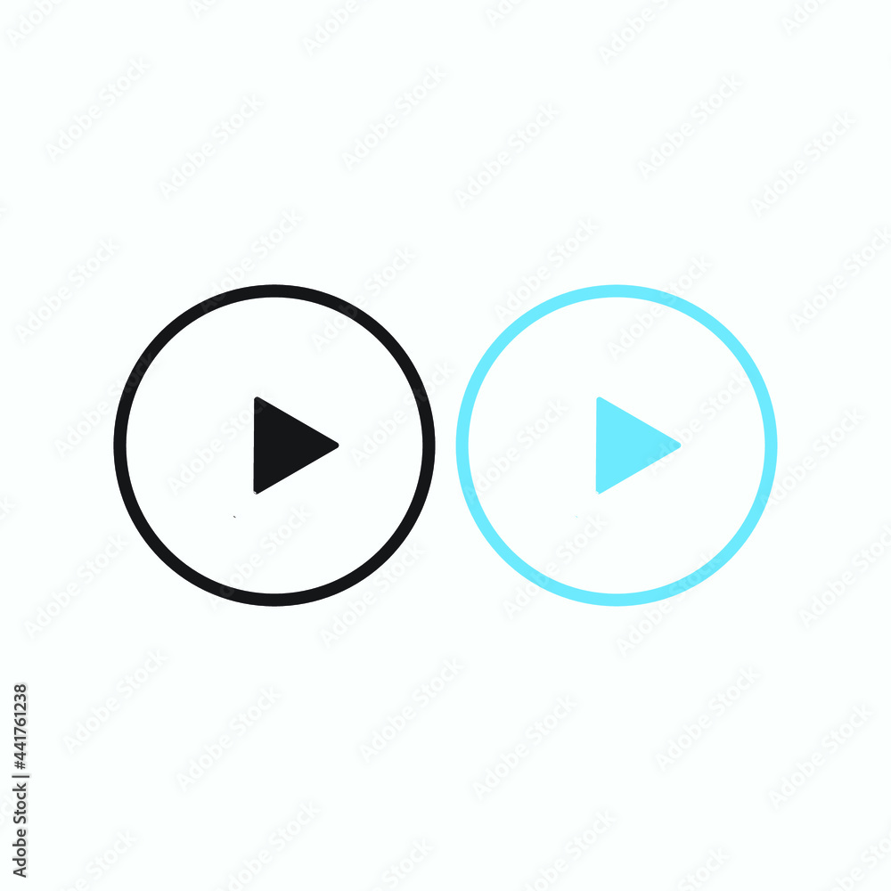 Play button icon in trendy flat style isolated on grey background. Play symbol for your web site design, logo, app, UI. Vector illustration Play button icon in trendy flat style isolated on grey background. Play symbol for your web site design, logo, app, UI. Vector illustration