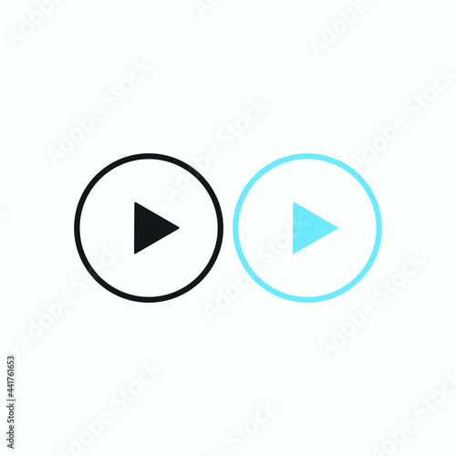 Free Download Play button icon in trendy flat style isolated on grey background. Play symbol for your web site design, logo, app, UI. Vector illustration - GFXLoad