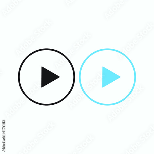 Free Download Play button icon in trendy flat style isolated on grey background. Play symbol for your web site design, logo, app, UI. Vector illustration - GFXLoad