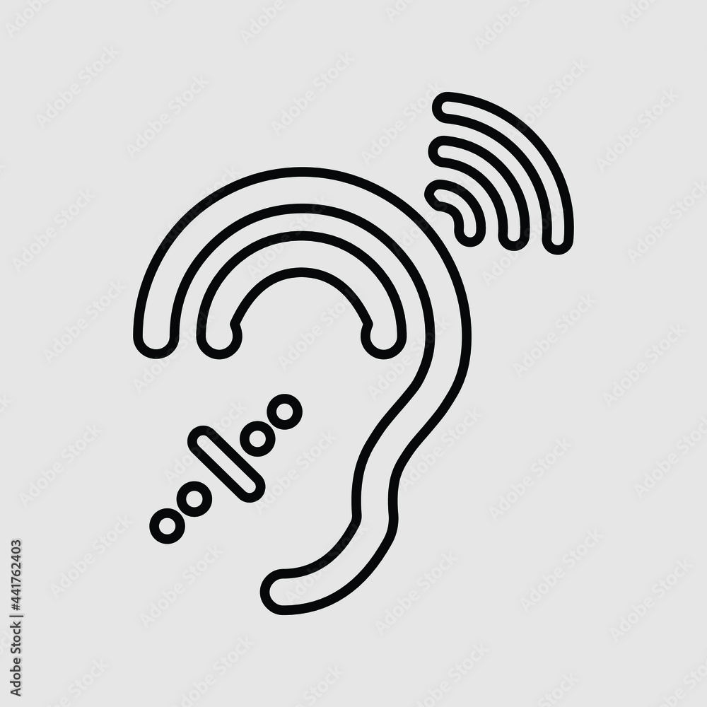 Ear vector icon. Deafness icon. Ear vector icon. Deafness icon.