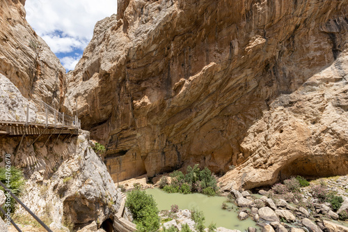 Royal Trail (El Caminito del Rey) in gorge Chorro, Malaga province, Spain