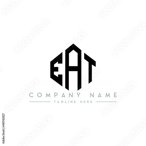 EAT letter logo design with polygon shape. EAT polygon logo monogram. EAT cube logo design. EAT hexagon vector logo template white and black colors. EAT monogram, EAT business and real estate logo.  © mamun25g