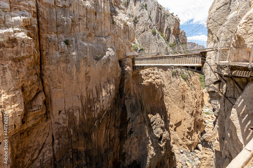 Royal Trail (El Caminito del Rey) in gorge Chorro, Malaga province, Spain