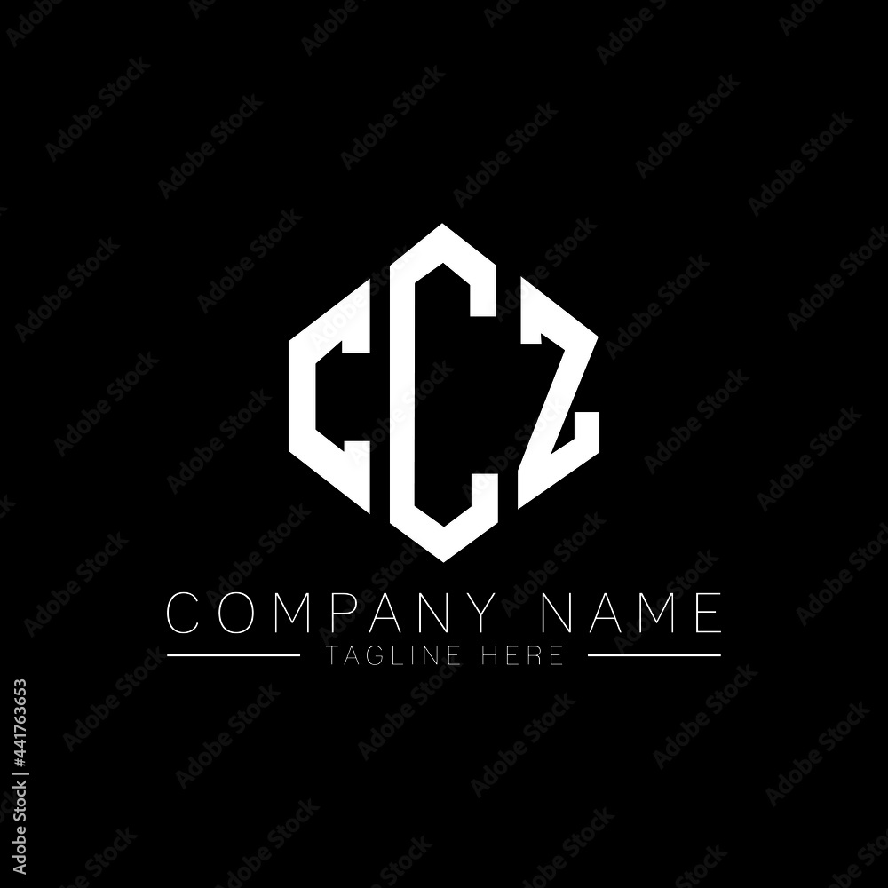 Fototapeta premium CCZ letter logo design with polygon shape. CCZ polygon logo monogram. CCZ cube logo design. CCZ hexagon vector logo template white and black colors. CCZ monogram, CCZ business and real estate logo.