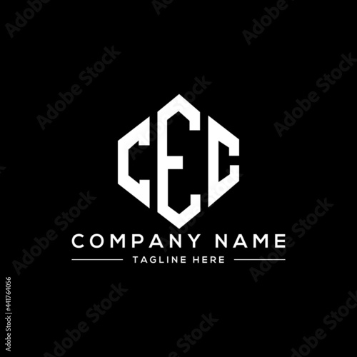 CEC letter logo design with polygon shape. CEC polygon logo monogram. CEC cube logo design. CEC hexagon vector logo template white and black colors. CEC monogram, CEC business and real estate logo.  photo