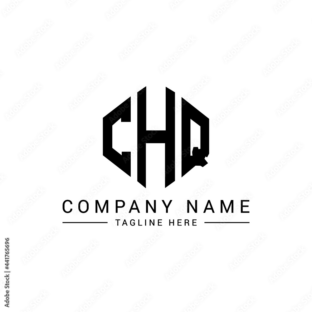 CHQ letter logo design with polygon shape. CHQ polygon logo monogram. CHQ cube logo design. CHQ hexagon vector logo template white and black colors. CHQ monogram, CHQ business and real estate logo. 