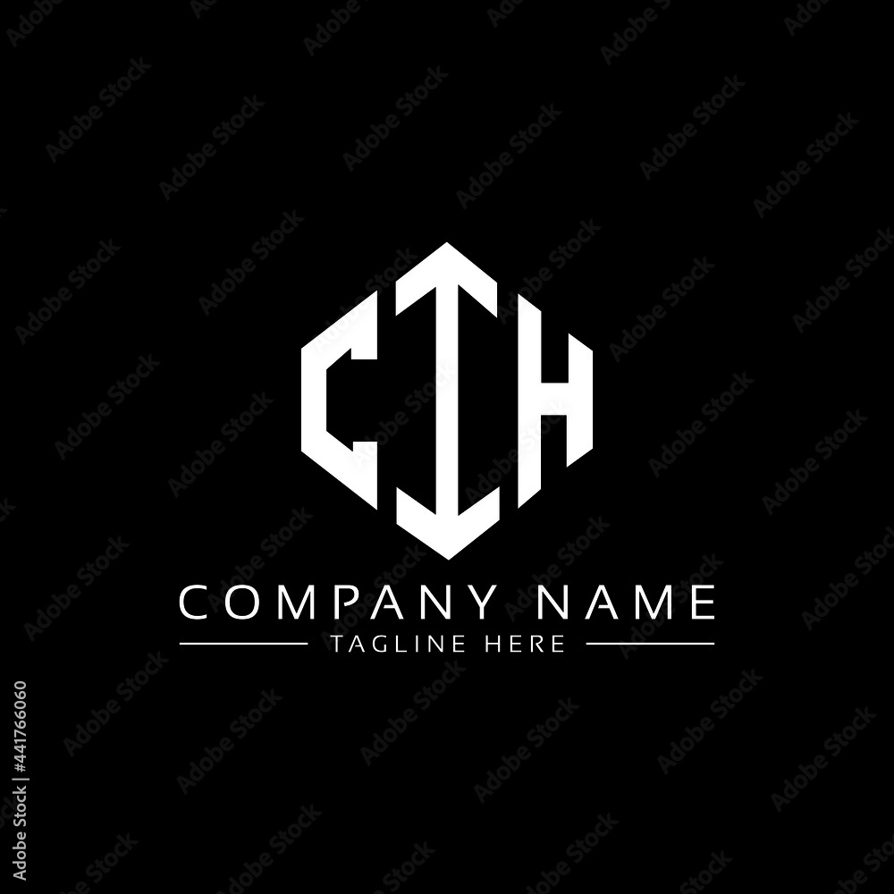 CIH letter logo design with polygon shape. CIH polygon logo monogram. CIH cube logo design. CIH hexagon vector logo template white and black colors. CIH monogram, CIH business and real estate logo. 