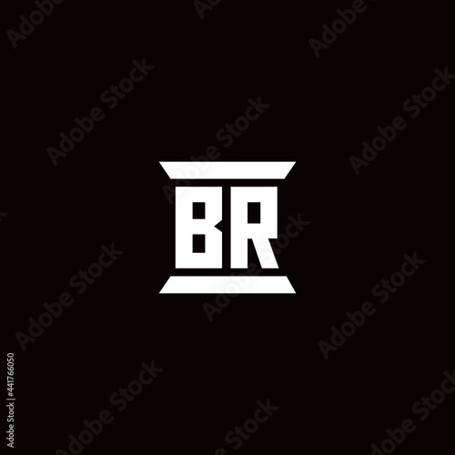 BR Logo monogram with pillar shape designs template