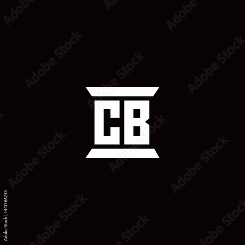 CB Logo monogram with pillar shape designs template