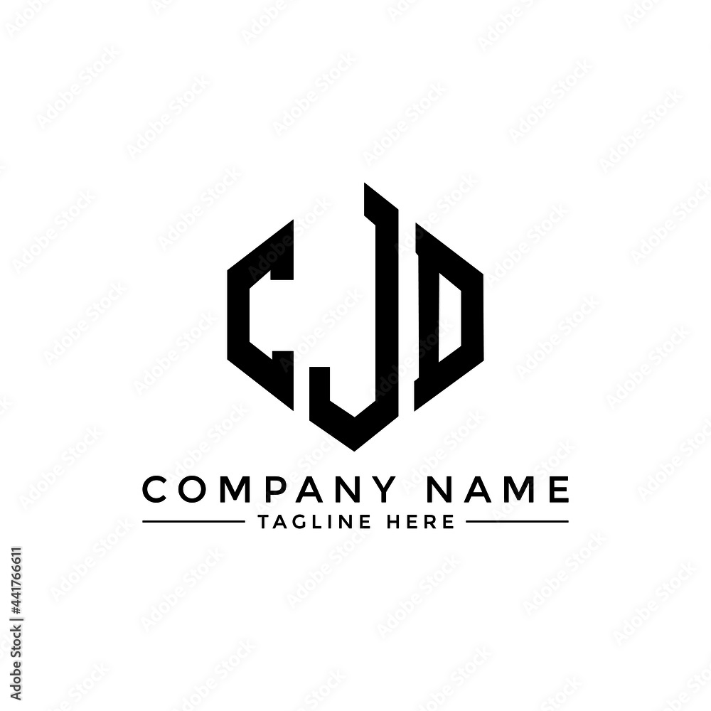 CJD letter logo design with polygon shape. CJD polygon logo monogram. CJD cube logo design. CJD hexagon vector logo template white and black colors. CJD monogram, CJD business and real estate logo. 