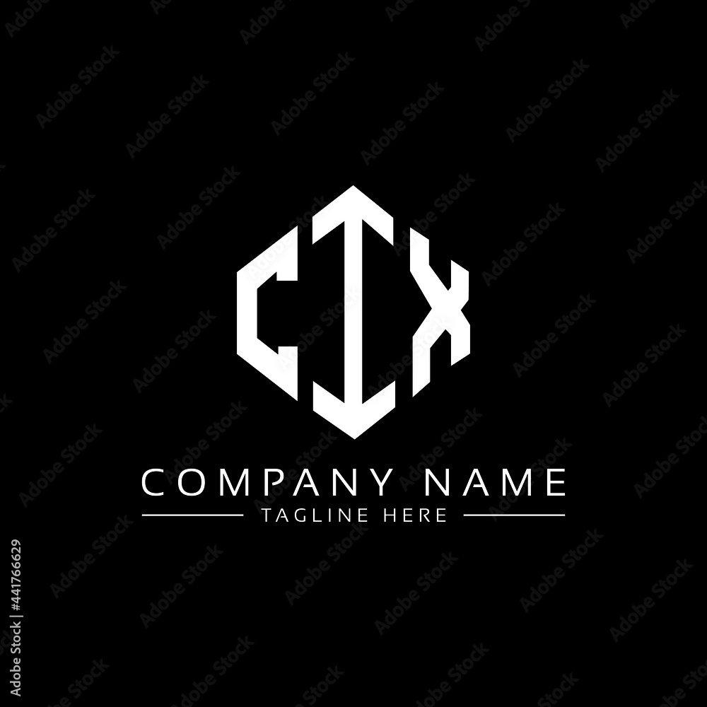 CIX letter logo design with polygon shape. CIX polygon logo monogram. CIX cube logo design. CIX hexagon vector logo template white and black colors. CIX monogram, CIX business and real estate logo. 