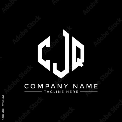 CJQ letter logo design with polygon shape. CJQ polygon logo monogram. CJQ cube logo design. CJQ hexagon vector logo template white and black colors. CJQ monogram, CJQ business and real estate logo. 