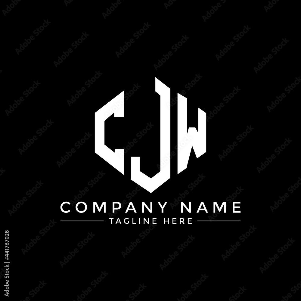 CJW letter logo design with polygon shape. CJW polygon logo monogram. CJW cube logo design. CJW hexagon vector logo template white and black colors. CJW monogram, CJW business and real estate logo. 