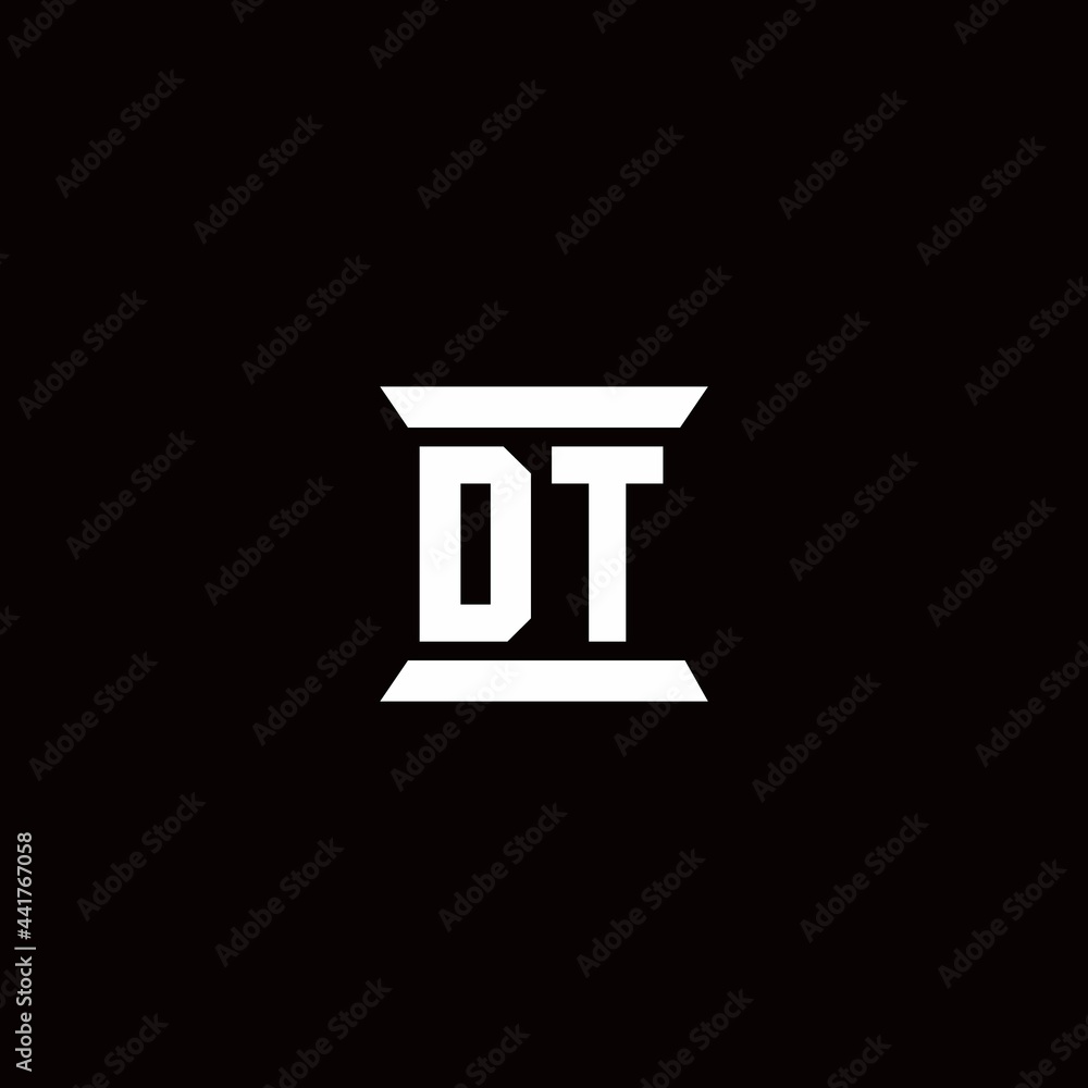 DT Logo monogram with pillar shape designs template DT Logo monogram with pillar shape designs template