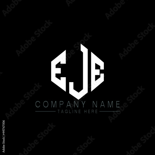 EJE letter logo design with polygon shape. EJE polygon logo monogram. EJE cube logo design. EJE hexagon vector logo template white and black colors. EJE monogram, EJE business and real estate logo. 