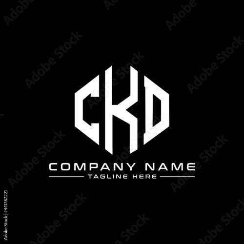 CKD letter logo design with polygon shape. CKD polygon logo monogram. CKD cube logo design. CKD hexagon vector logo template white and black colors. CKD monogram, CKD business and real estate logo. 