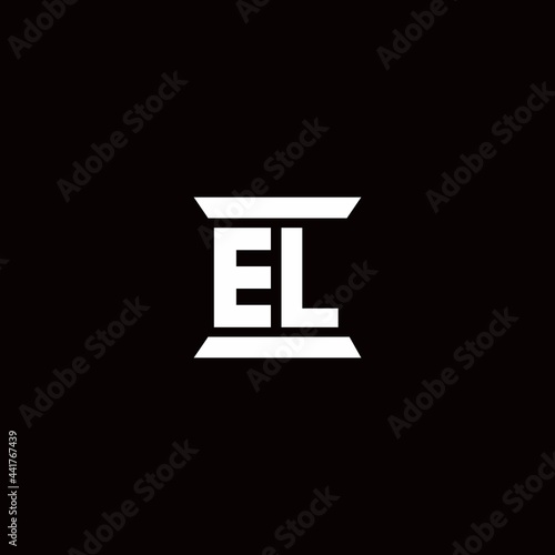 EL Logo monogram with pillar shape designs template