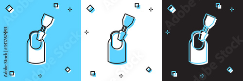 Set Milling cutter for manicure icon isolated on blue and white, black background. Apparatus for manicure. Manicure tools. Vector