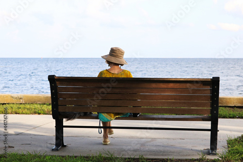 person sitting on a bench