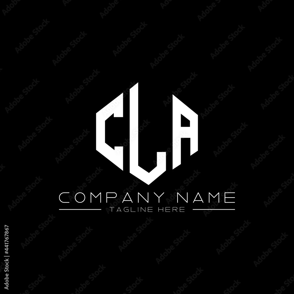 CLA letter logo design with polygon shape. CLA polygon logo monogram. CLA cube logo design. CLA hexagon vector logo template white and black colors. CLA monogram, CLA business and real estate logo. 