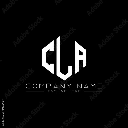 CLA letter logo design with polygon shape. CLA polygon logo monogram. CLA cube logo design. CLA hexagon vector logo template white and black colors. CLA monogram, CLA business and real estate logo. 