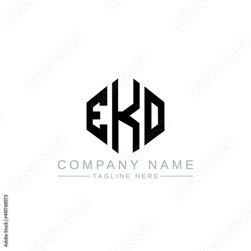 EKO letter logo design with polygon shape. EKO polygon logo monogram. EKO cube logo design. EKO hexagon vector logo template white and black colors. EKO monogram, EKO business and real estate logo. 