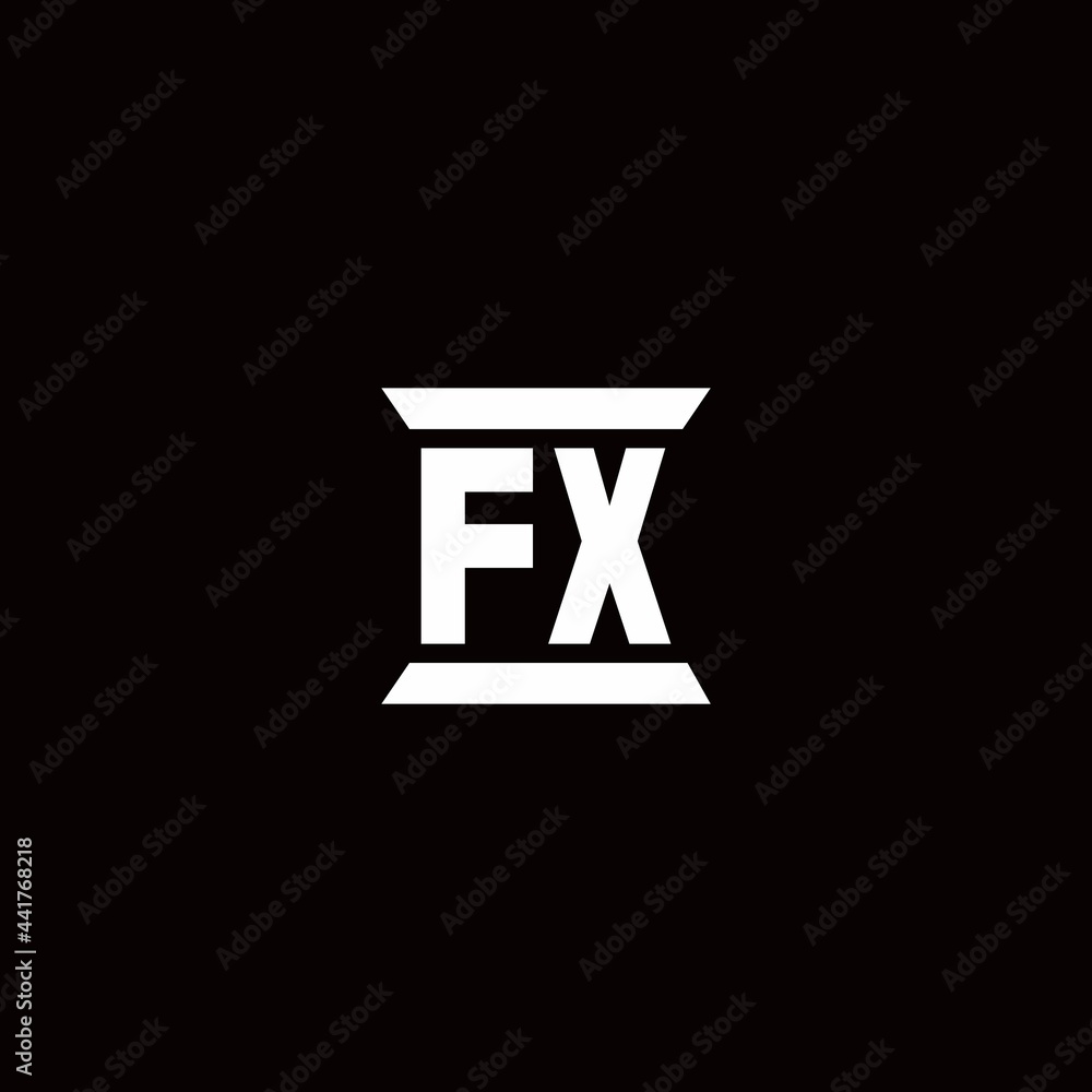 FX Logo monogram with pillar shape designs template FX Logo monogram with pillar shape designs template