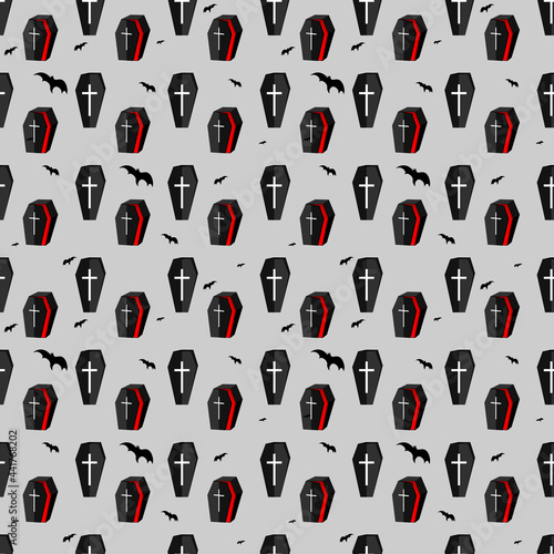 Halloween seamless pattern. Holiday poster design template. Carnival background, loading page, vector illustration