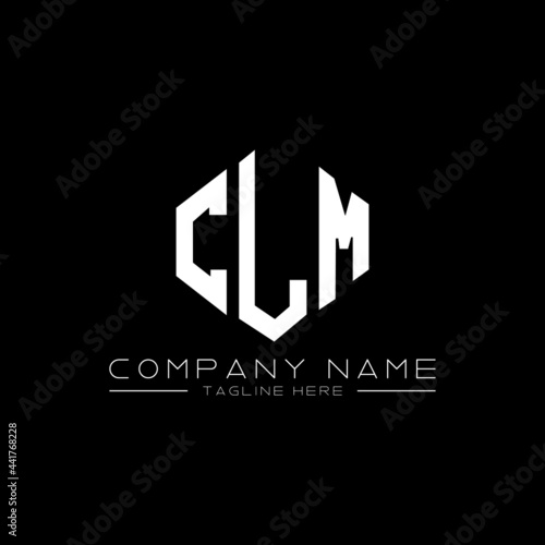 CLM letter logo design with polygon shape. CLM polygon logo monogram. CLM cube logo design. CLM hexagon vector logo template white and black colors. CLM monogram, CLM business and real estate logo.  photo