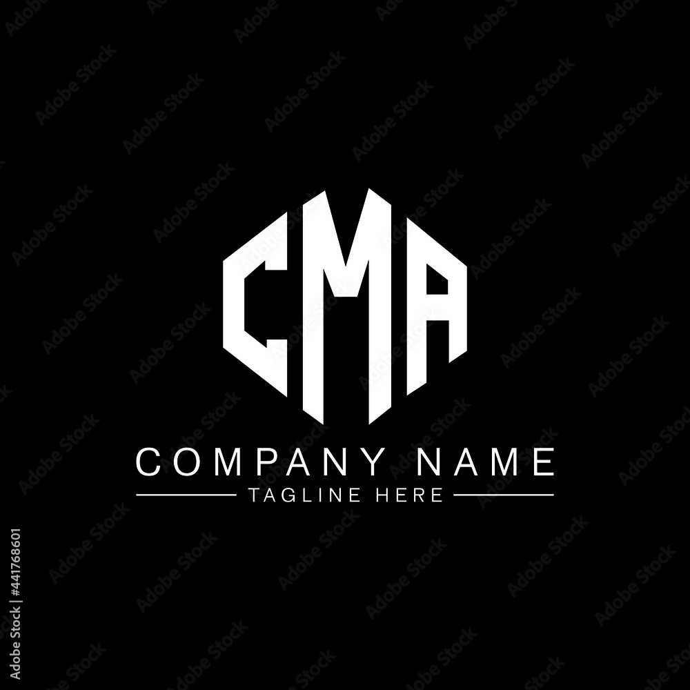 CMA letter logo design with polygon shape. CMA polygon logo monogram. CMA cube logo design. CMA hexagon vector logo template white and black colors. CMA monogram, CMA business and real estate logo. 