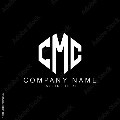 CMC letter logo design with polygon shape. CMC polygon logo monogram