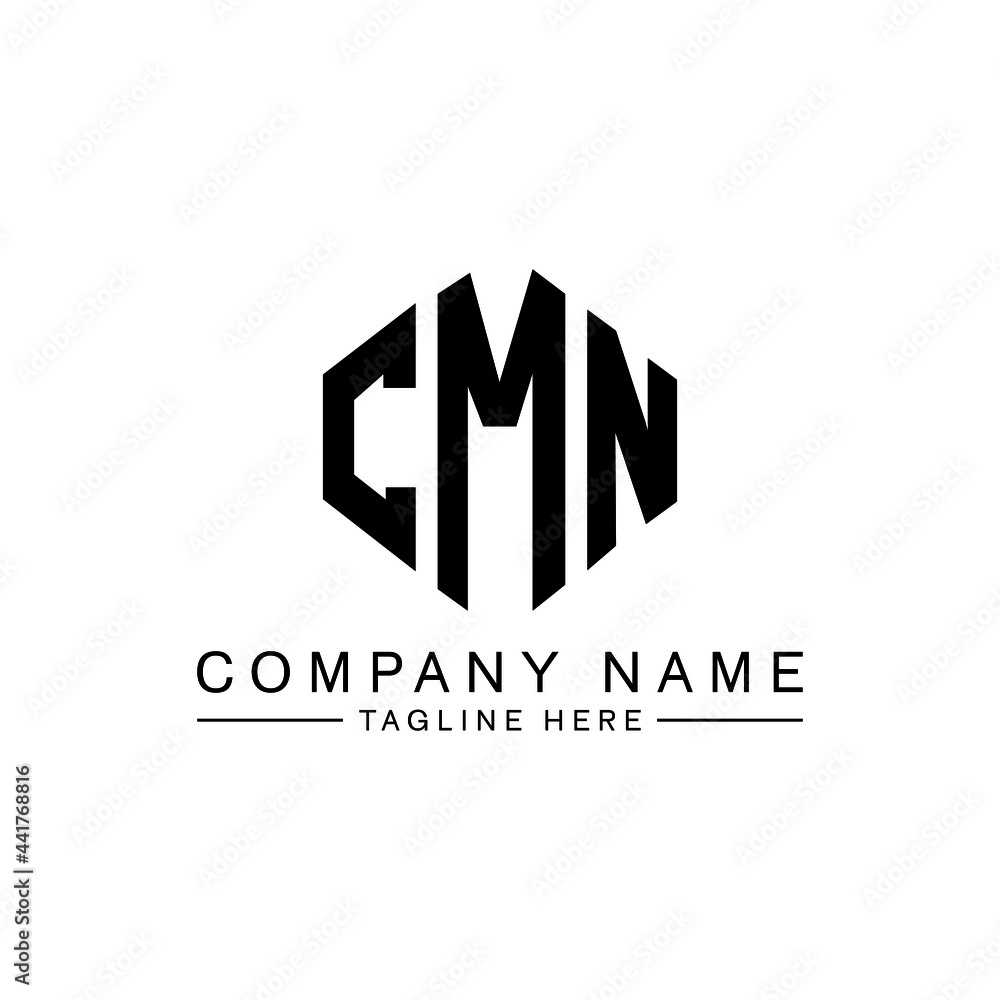 CMN letter logo design with polygon shape. CMN polygon logo monogram. CMN cube logo design. CMN hexagon vector logo template white and black colors. CMN monogram, CMN business and real estate logo. 