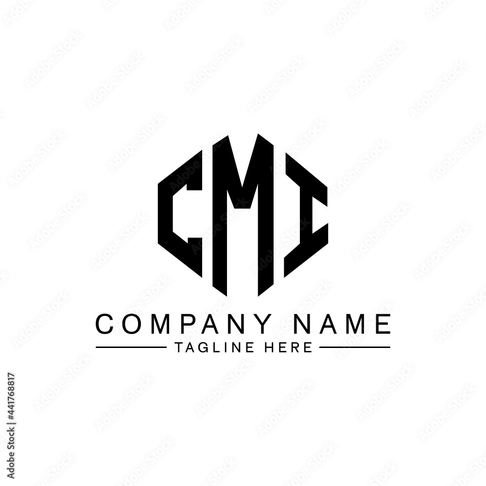 CMI letter logo design with polygon shape. CMI polygon logo monogram. CMI cube logo design. CMI hexagon vector logo template white and black colors. CMI monogram, CMI business and real estate logo. 