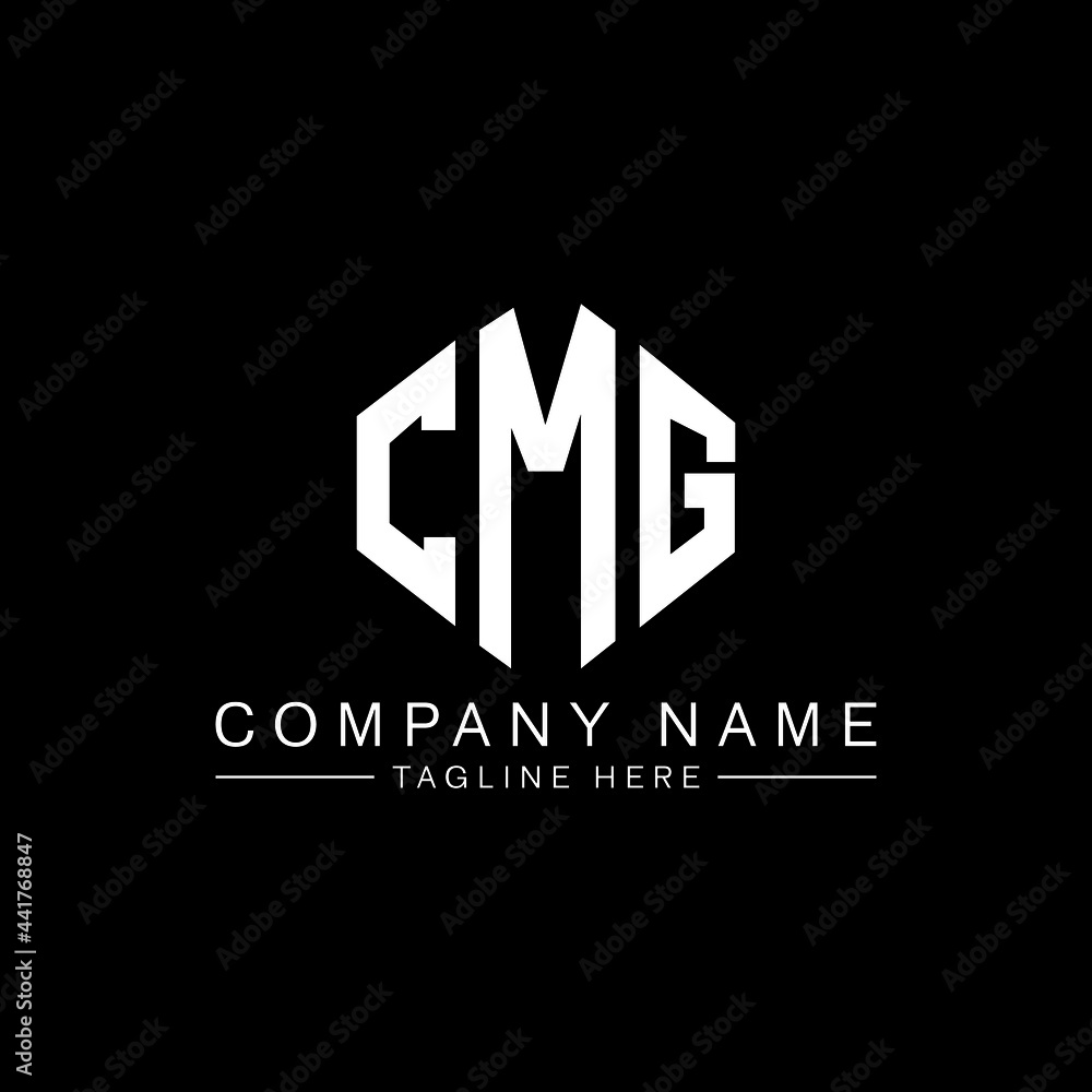 CMG letter logo design with polygon shape. CMG polygon logo monogram. CMG cube logo design. CMG hexagon vector logo template white and black colors. CMG monogram, CMG business and real estate logo. 